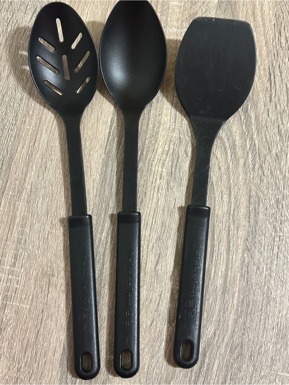 Lot of 3 Calphalon Nylon Turner Spatula & Slotted Spoon & Solid Spoon
